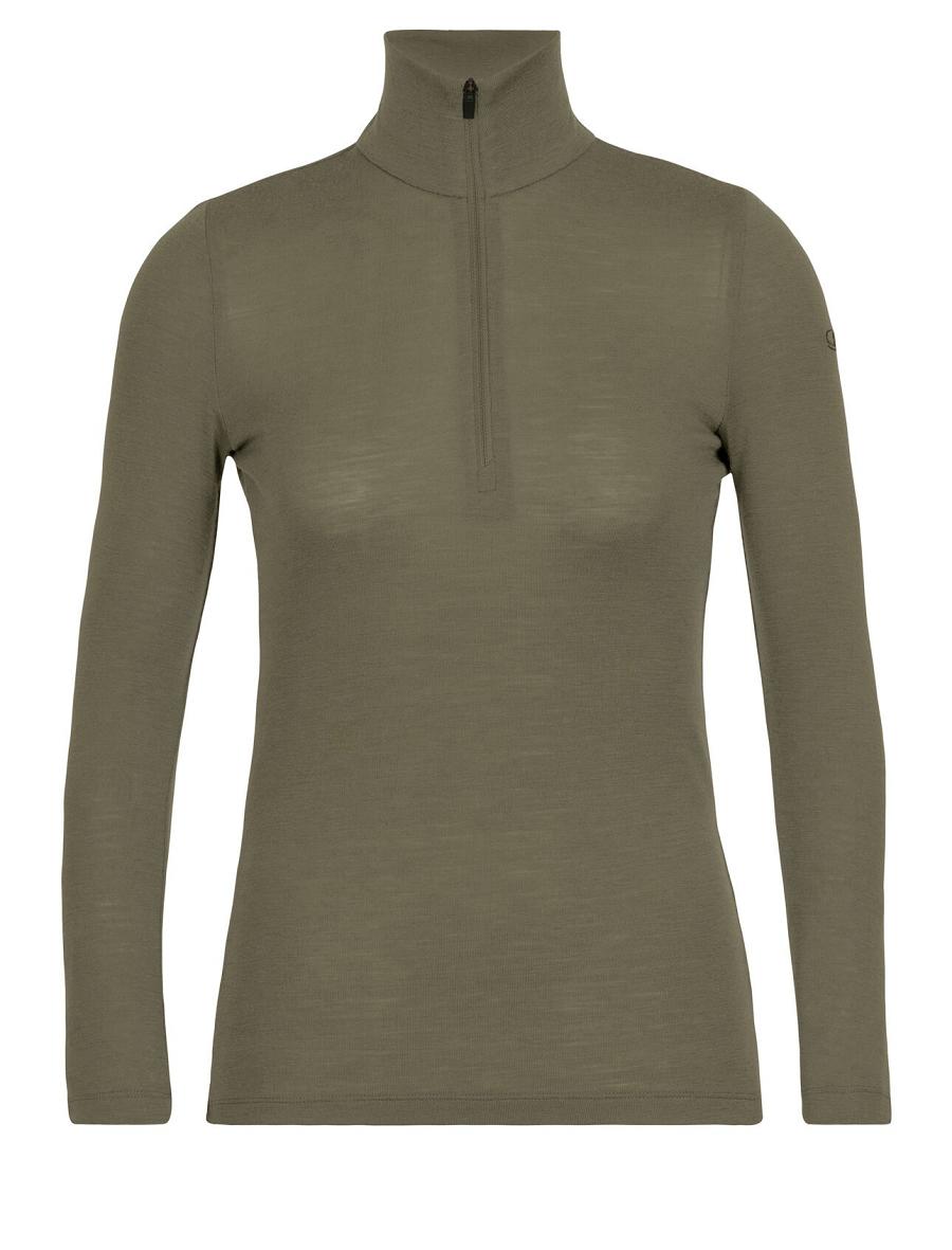 Women's Icebreaker Merino 175 Everyday Long Sleeve Half Zip Thermal Top Base Layers Loden | CA 1085VRWD